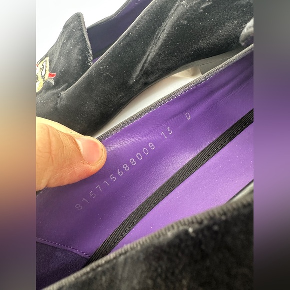 RALPH LAUREN PURPLE Label Polo Bear Dress Shoes Velvet loafers - Picture 7 of 8